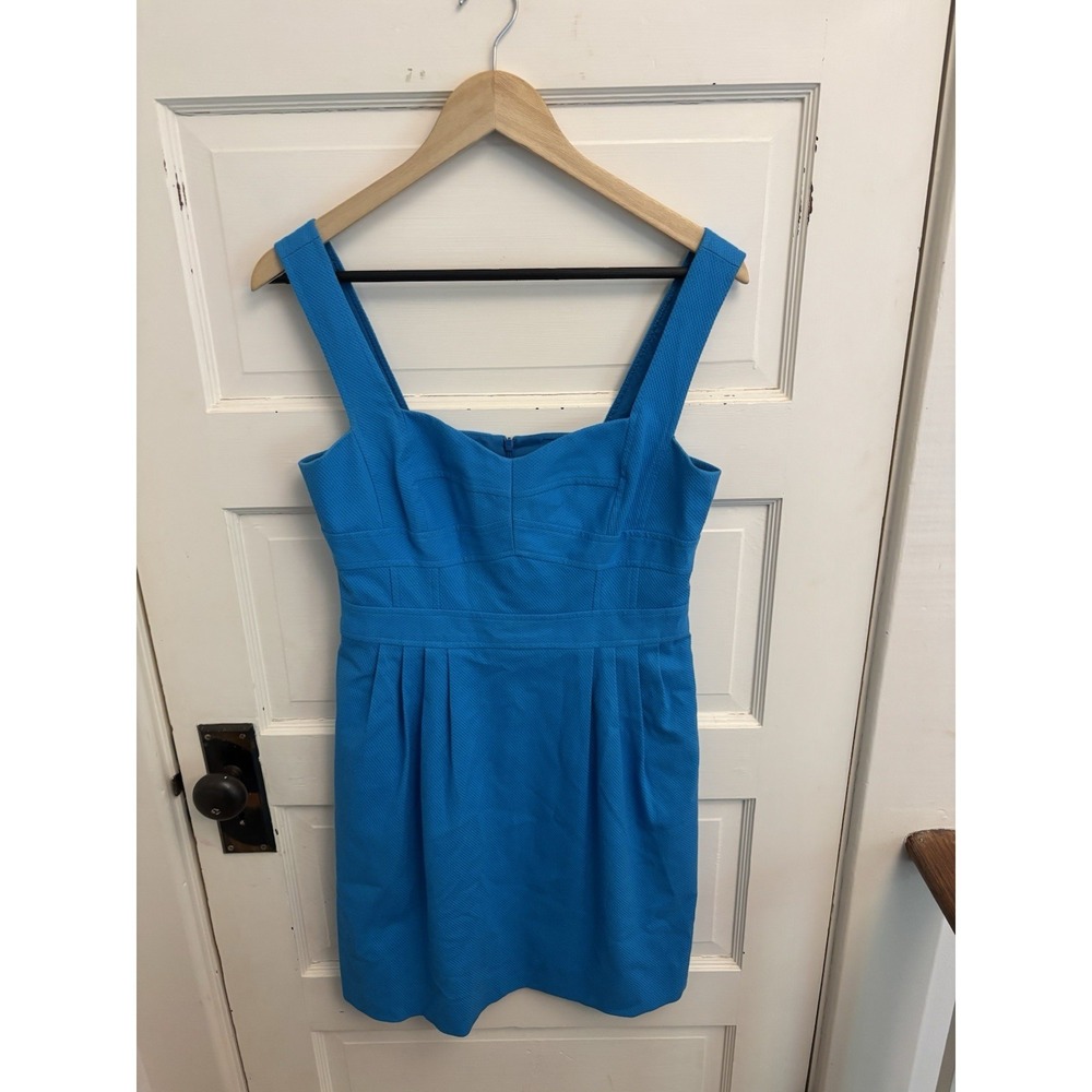 Nanette Lepore Women's Blue Sleeveless Dress Cotton Blend Lined Size 6‎ $330